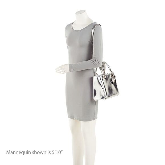 Dior Metallic Patent Leather Lady Dior Medium Tote - Picture 5 of 16